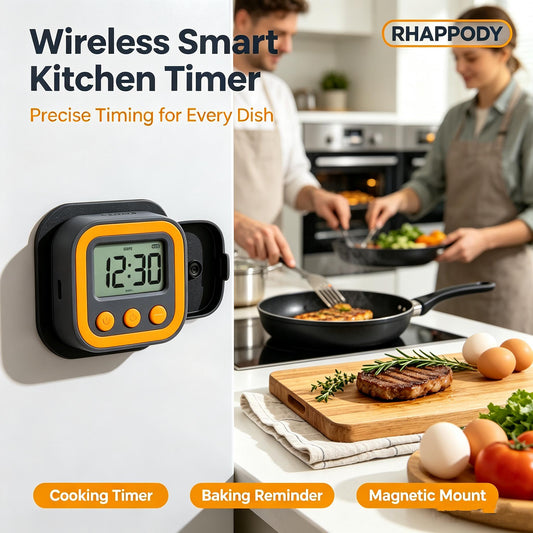 RHAPPODY Wireless Smart Kitchen Timer ⏲️ Digital Cooking Timer with Large LCD Display