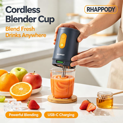 RHAPPODY Cordless Blender Cup 🍊 USB-C Rechargeable Portable Personal Blender